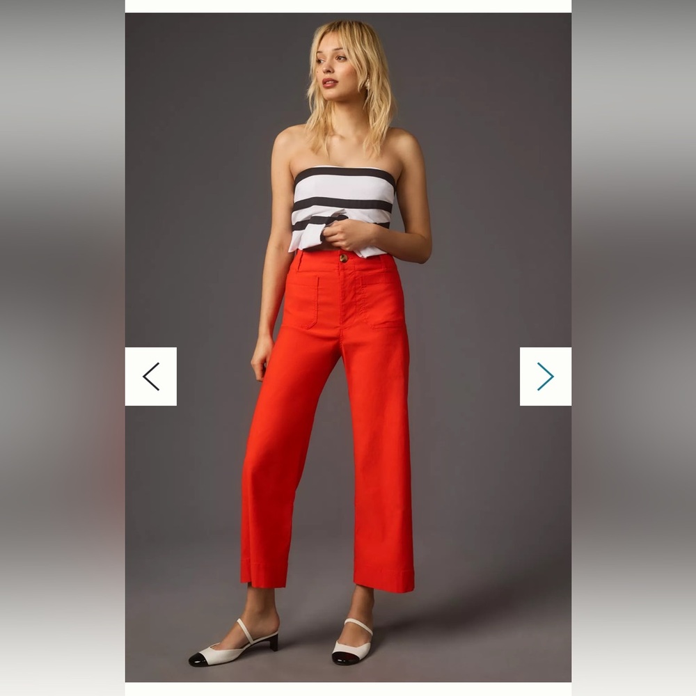 Maeve Orange/Red Wide Leg Pants